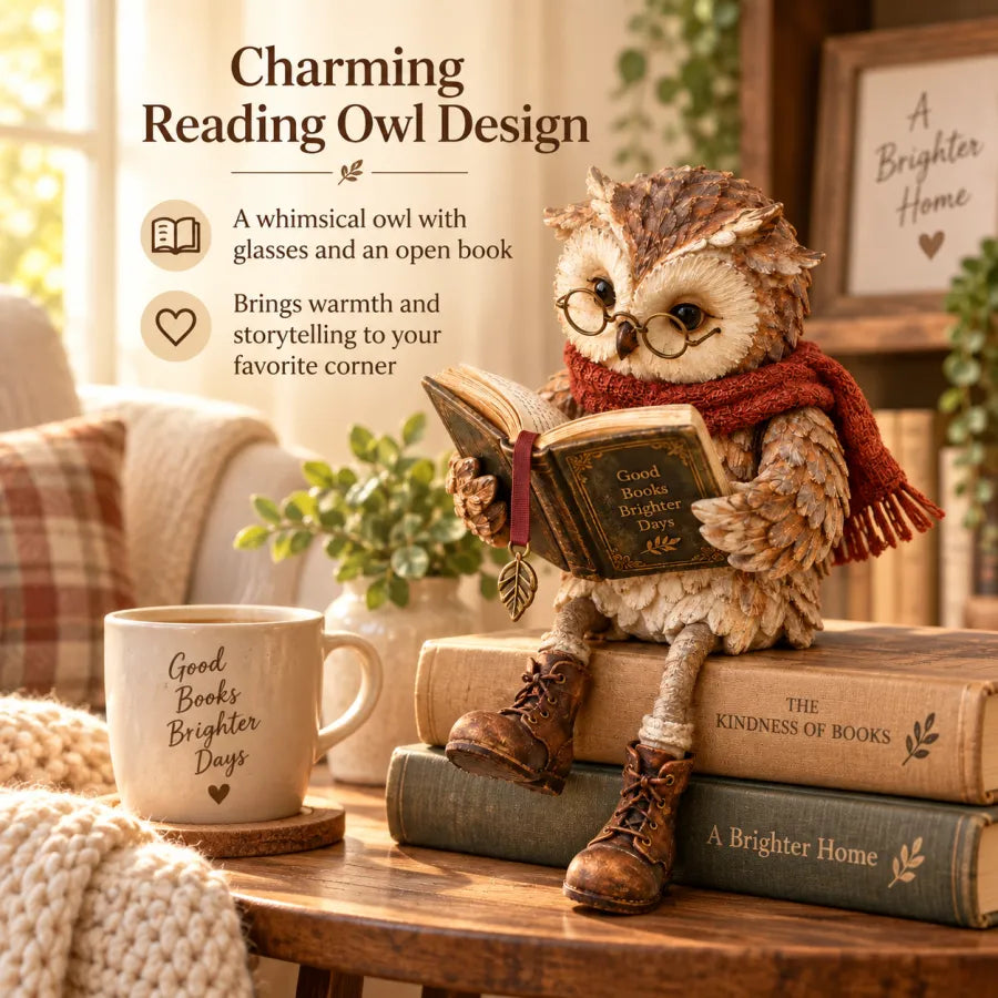 🦉📚 Reading Owl Figurine--a little friend for every quiet chapter