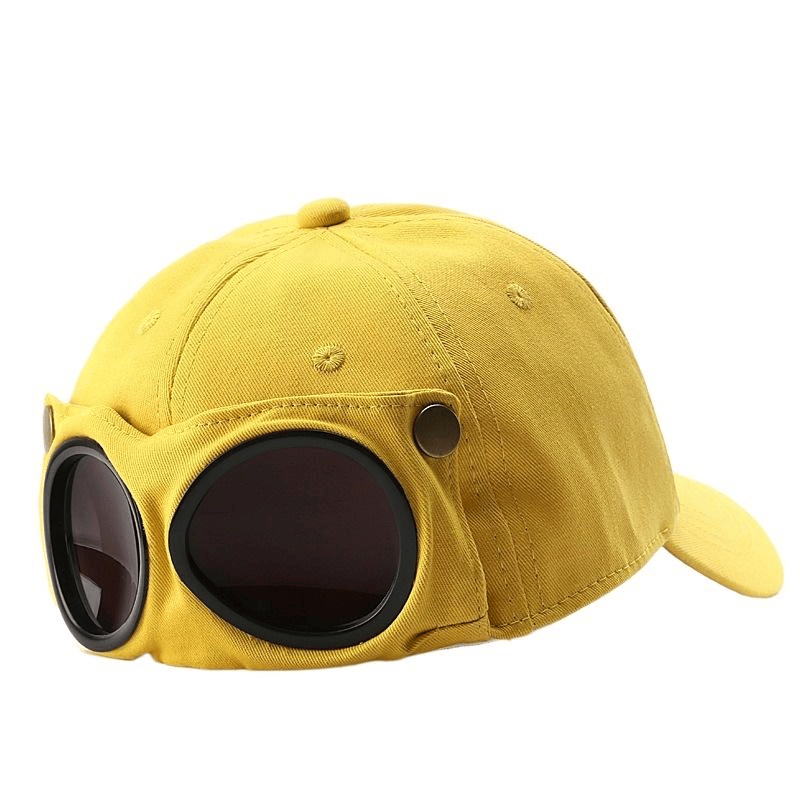 🤣 Aviator Style Baseball Cap — Unique Sunglasses Slots & Vintage Metal Details! 🧢✨
