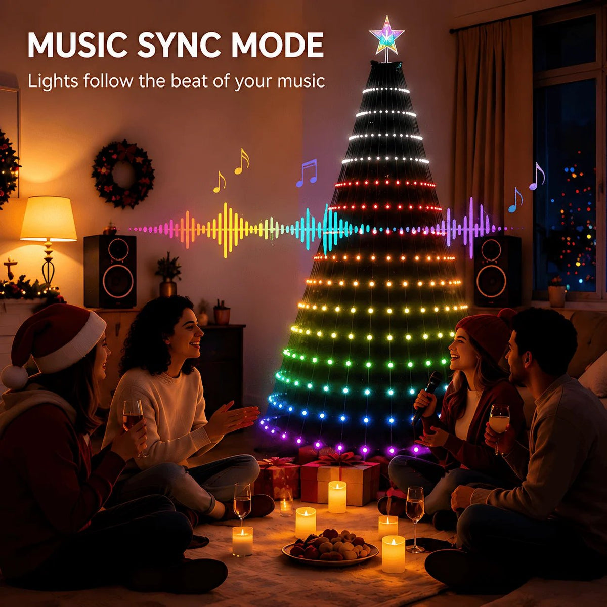 🎄✨ Smart Christmas Tree Waterfall Lights--turn your space into a magical winter wonderland
