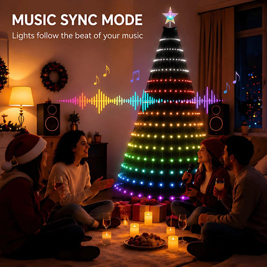 🎄✨ Smart Christmas Tree Waterfall Lights--turn your space into a magical winter wonderland
