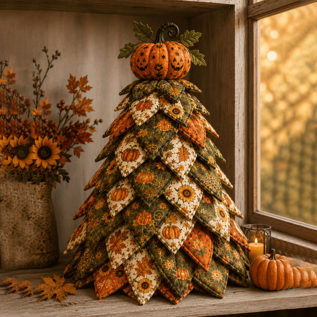 🎃🧵 DIY Halloween Quilted Fabric Tree Kit – Festive Halloween Countdown! 🎃✨
