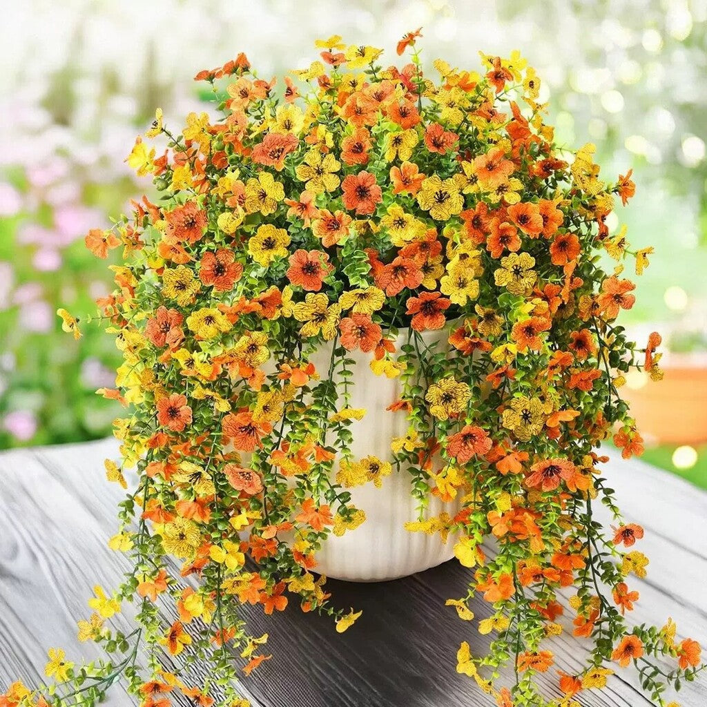 ✨ Buy 1 Get 1 Free ✨🌷Cascading Daisy and Eucalyptus Flowers for Outdoor – UV Resistan