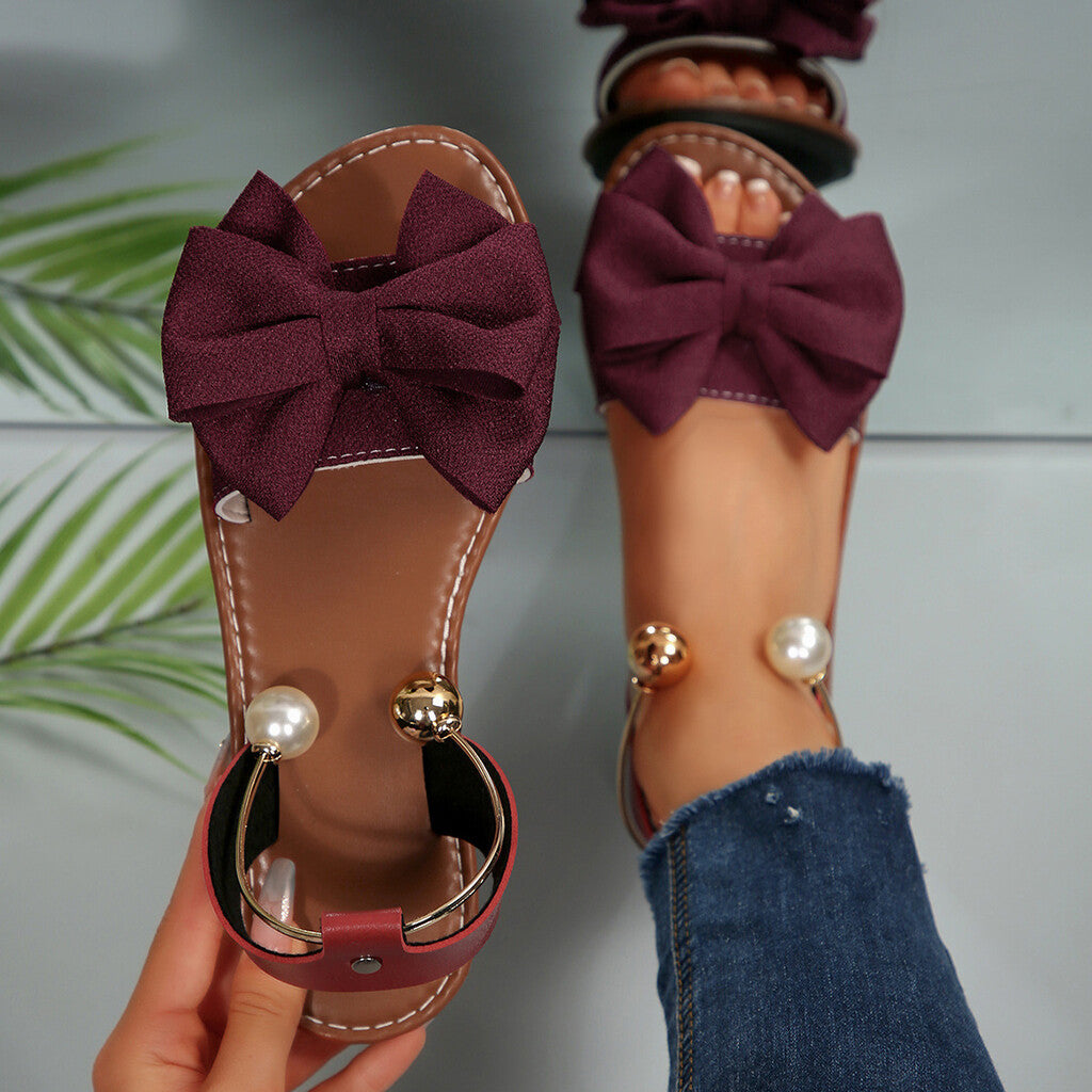 🔥Hot Selling | 👠 Stylish Pearl-colored Sandals With An Ankle Strap