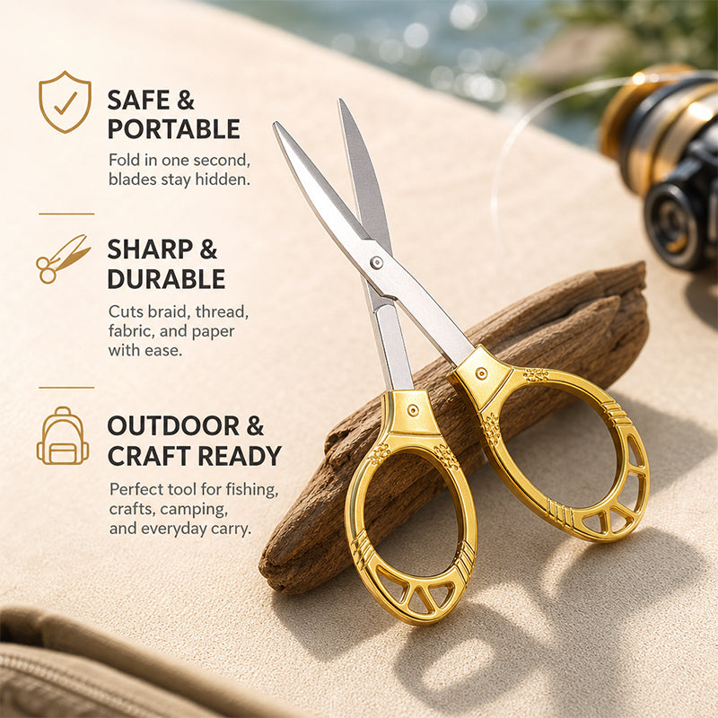 ✂️Portable stainless steel folding scissors in the shape of a kissing fish 🐟