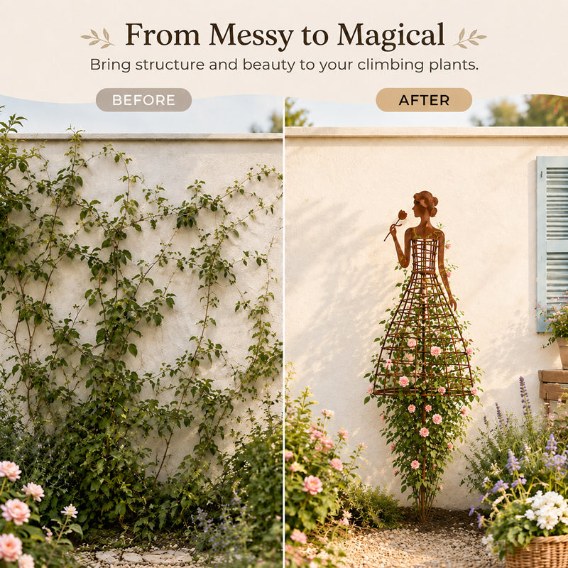🌹Rust-Style Female Dress Plant Climbing Trellis - Outdoor Garden Decor