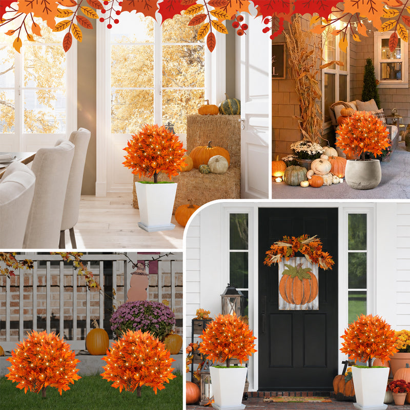 🍁Light-Up Autumn Maple Garden Stakes – Festive Autumn Countdown! 🍂✨