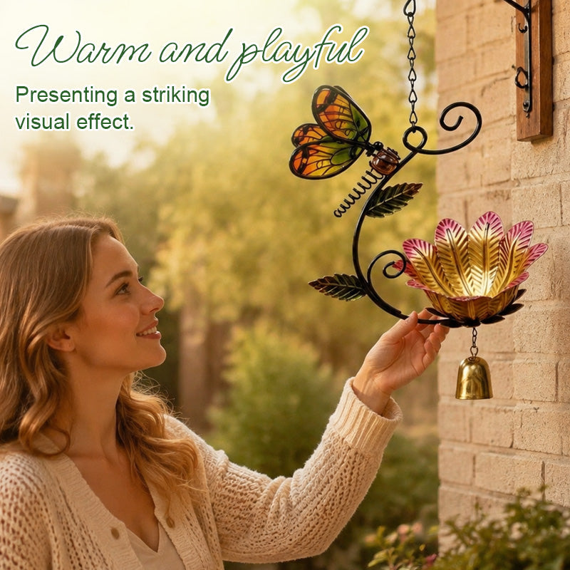 🦋🌼 Butterfly & Flower Bell Feeder — a charming accent for garden moments