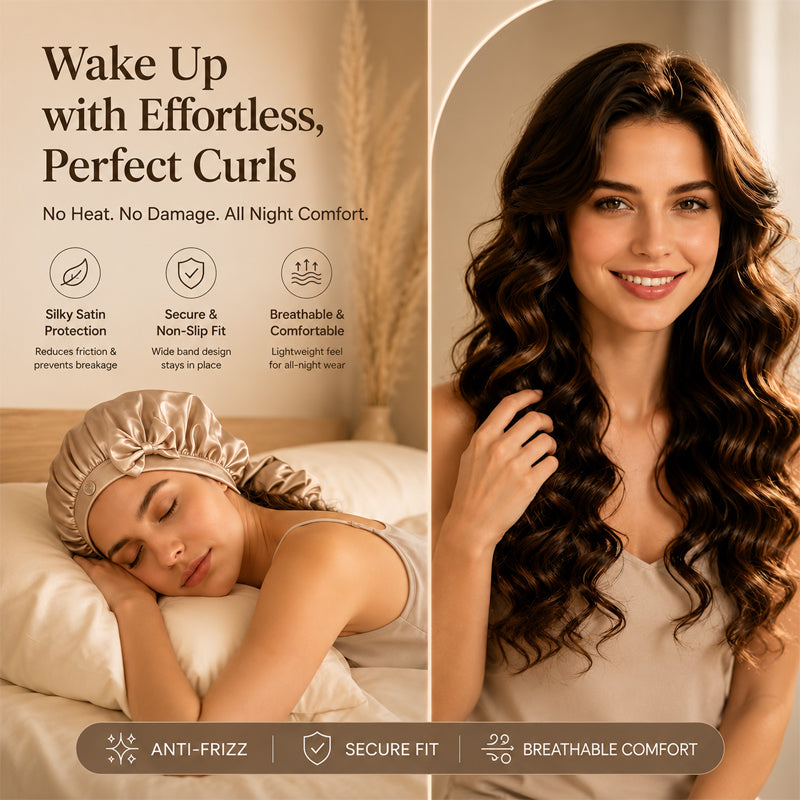 ✨Silk Sleeping Cap | ❤️Say goodbye to tangled hair and enjoy a long-lasting, luxurious sleep!