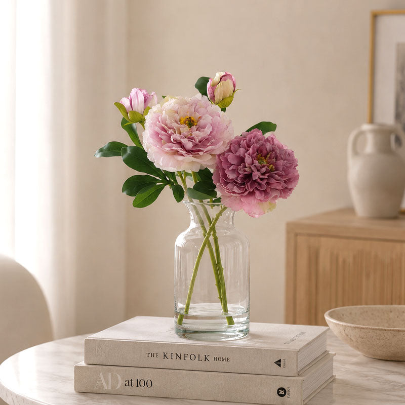 🌸 Artificial Peony Flowers Foil Edges - High-Quality Home Decor