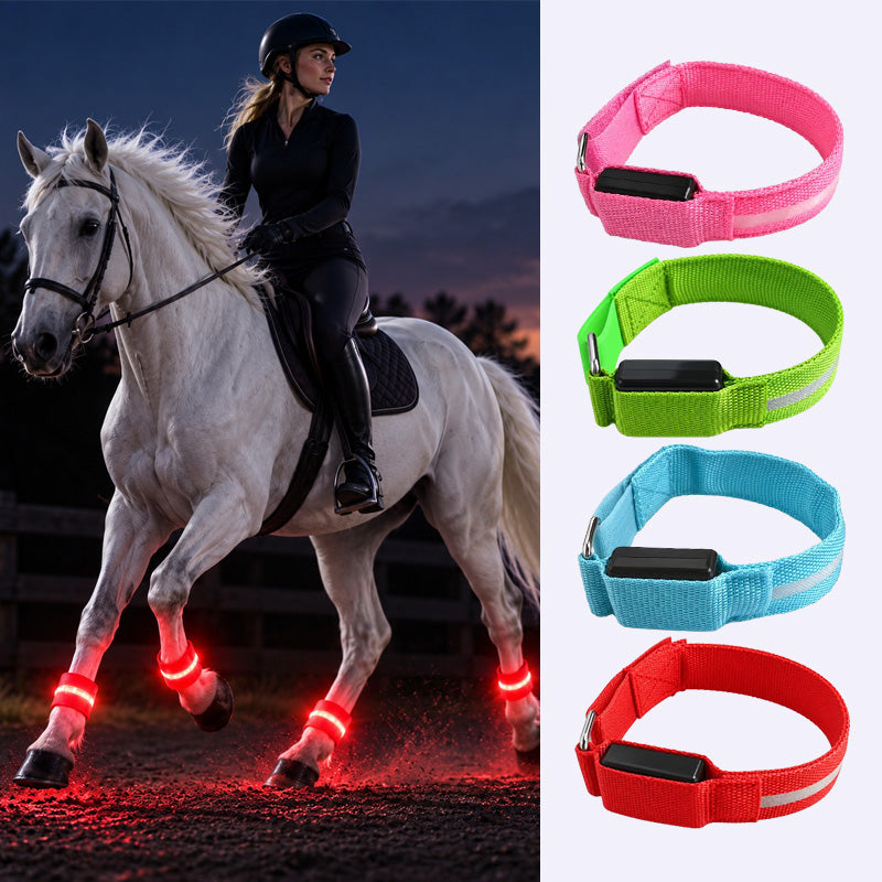 🐎 LED Bands for Horses – Set of 4 | Safety Lights for Nighttime Riding ✨