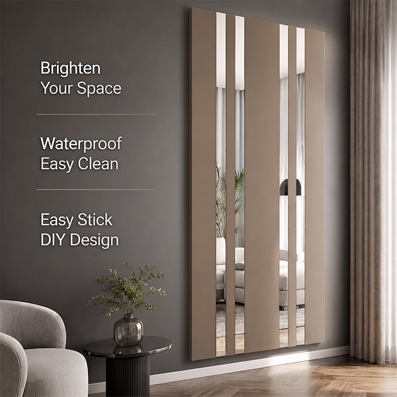 ✨ Long Strip Mirror Wall Stickers: Modern Peel-&-Stick Reflective Decor! 🪞
