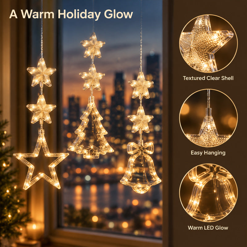 ✨❄️Christmas LED Suction Cup Window Lights – Cordless & Damage-Free Holiday Glow