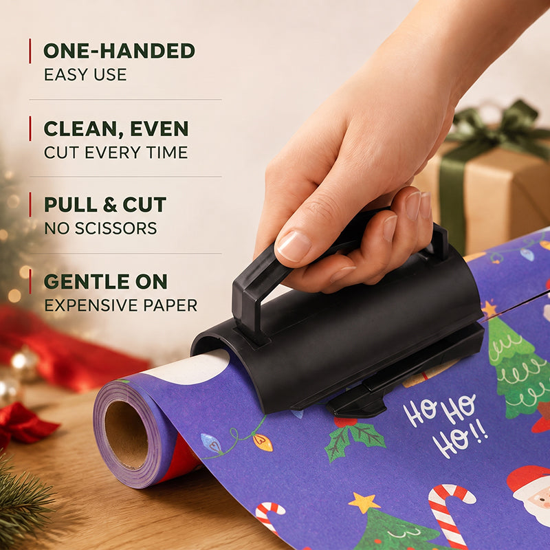 🎁 Portable Roll Wrapping Paper Cutter — Clean, straight cuts in seconds! ✨✂️