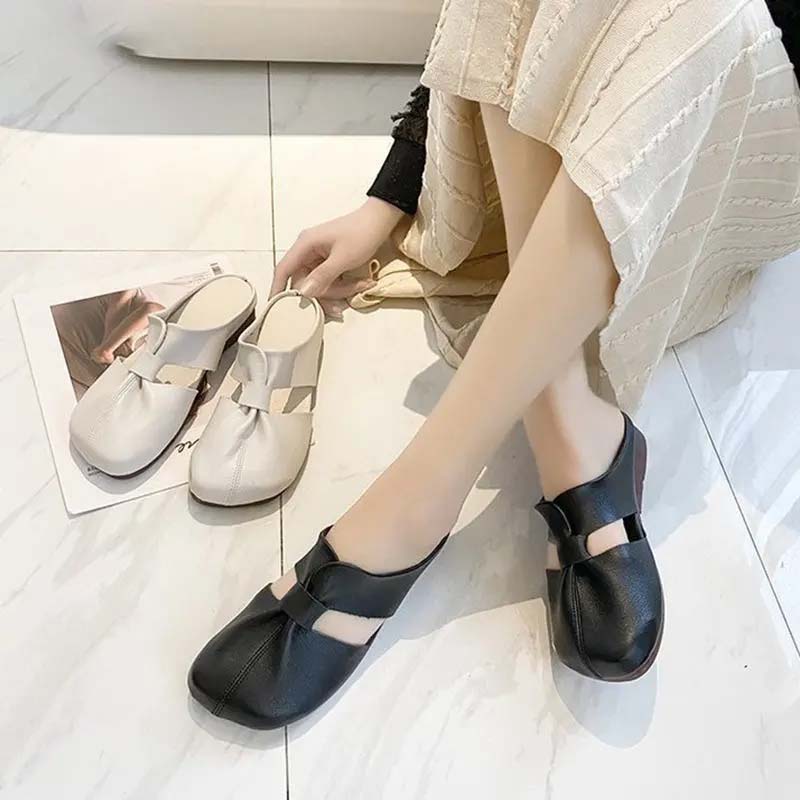 🔥Unmissable offer: 49% discount🔥Women's openwork flat mules
