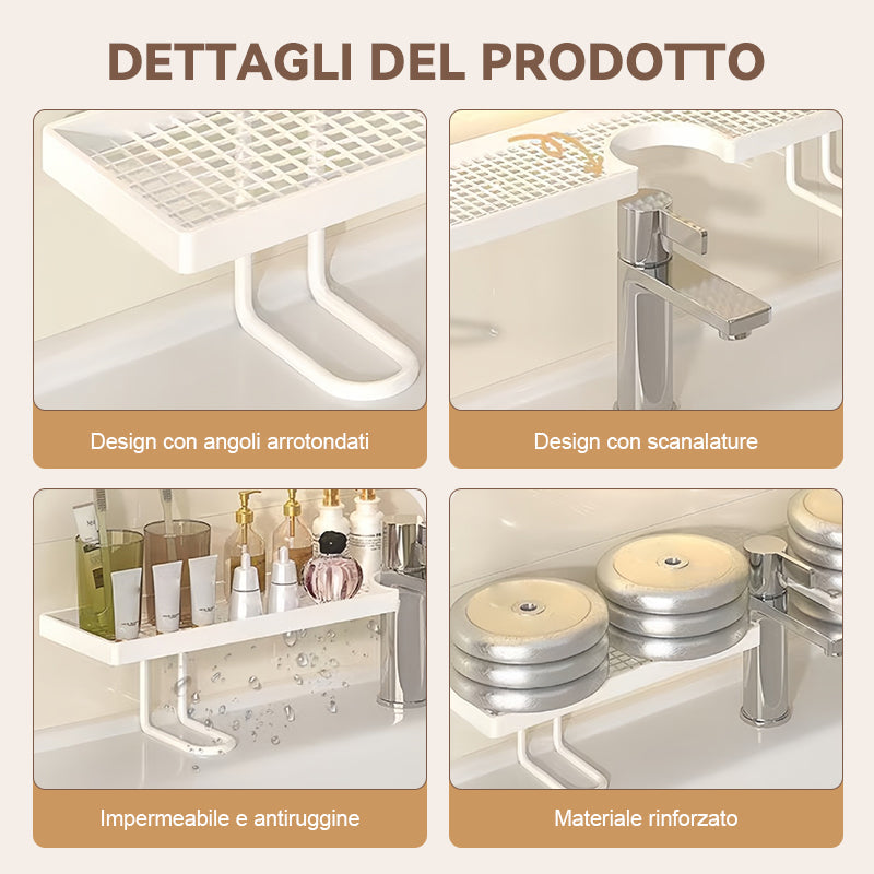 🚿Order and elegance on your sink✨Multifunctional metal container for the bathroom