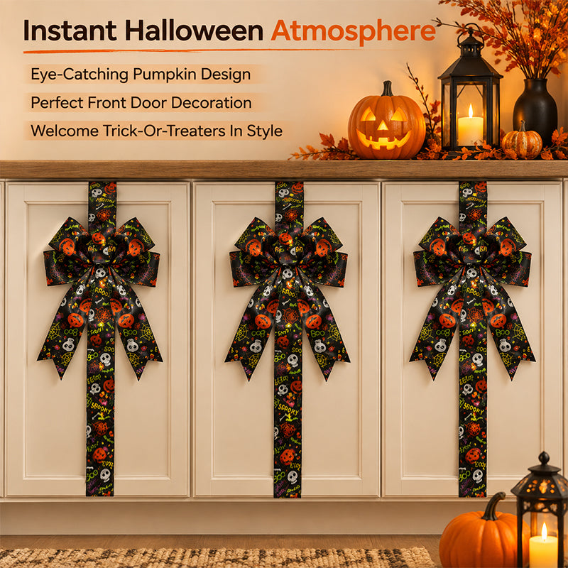 🎃👻 Halloween Cabinet Ribbon Bow — Rapid Kitchen Makeover for an Instant Festive Feel! ✨🎃