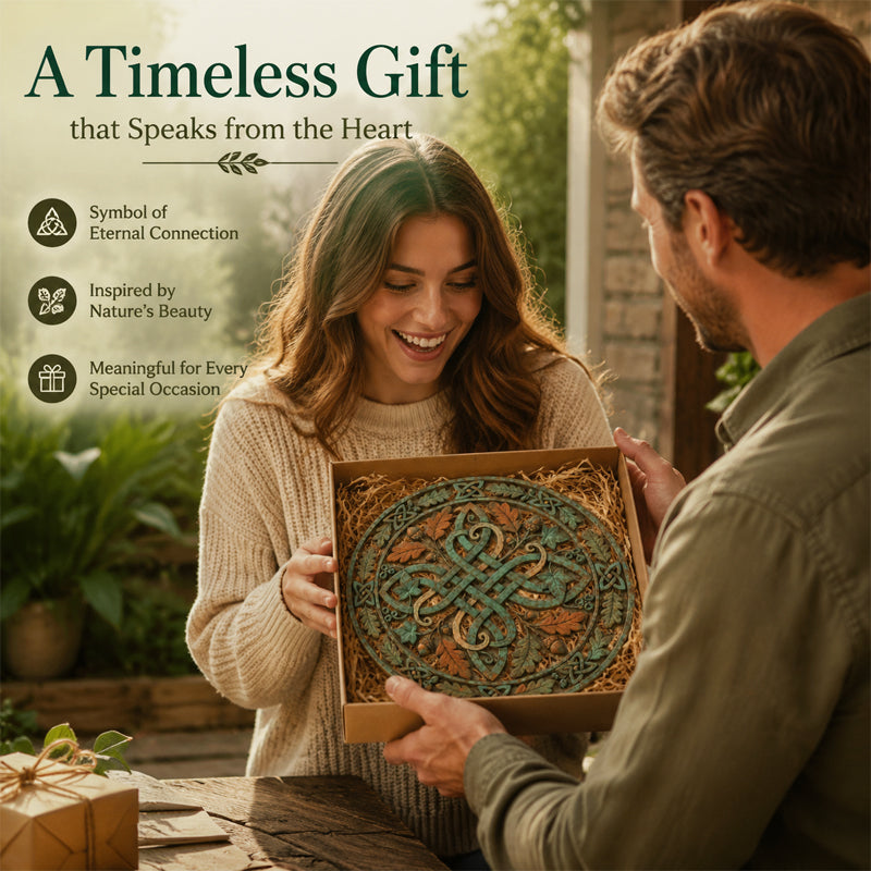 🍃🌿 Celtic Oak Knot Garden Wall Decor — a timeless symbol of heritage and nature for your outdoor space