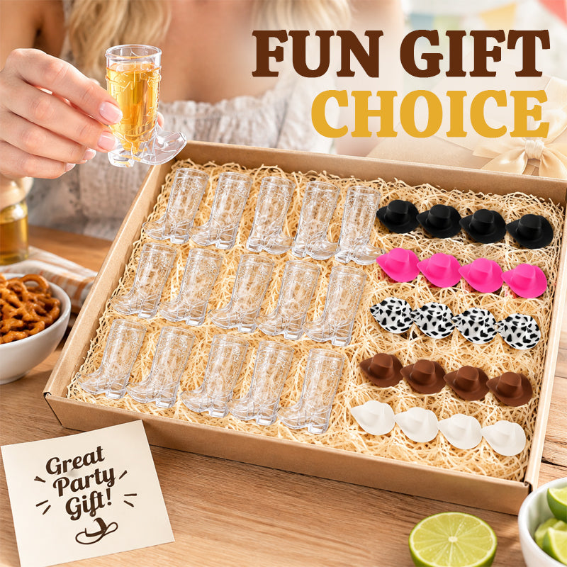 🤠 Cowboy Boot-Shaped Plastic Shot Glasses – Saddle Up Your Next Party