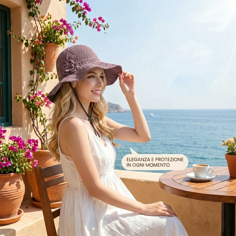 ✨A combination of style and breathability--🌸Floral pattern perforated bucket hat