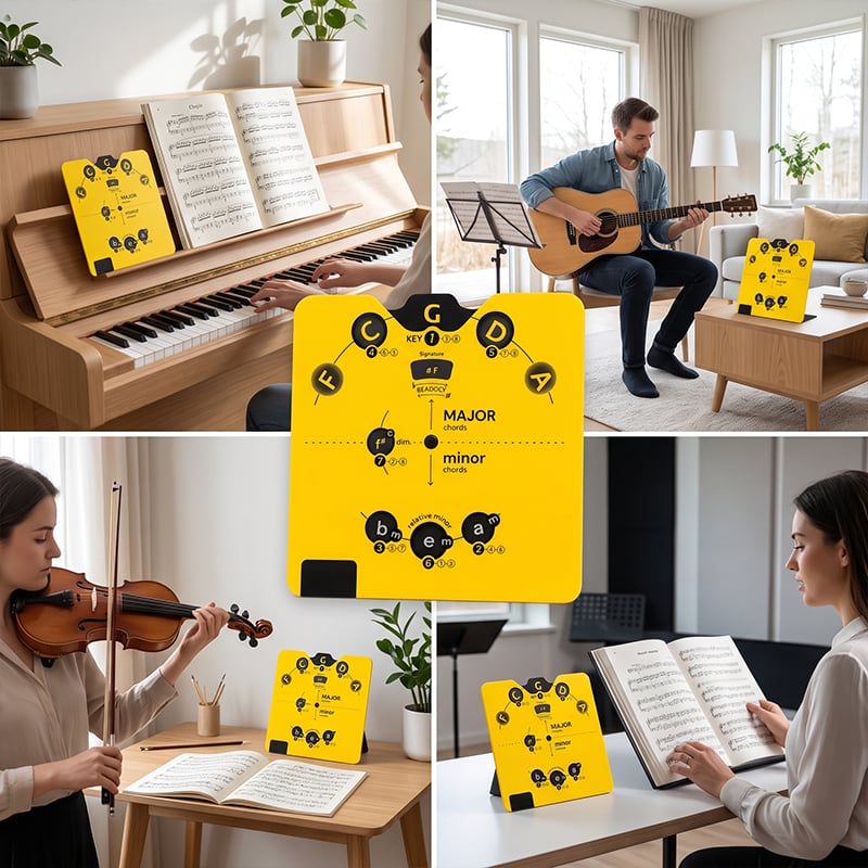 🎵 Circle of Fifths Music Theory Decoder Wheel — Visual Chord & Scale Guide for Any Instrument! ✨
