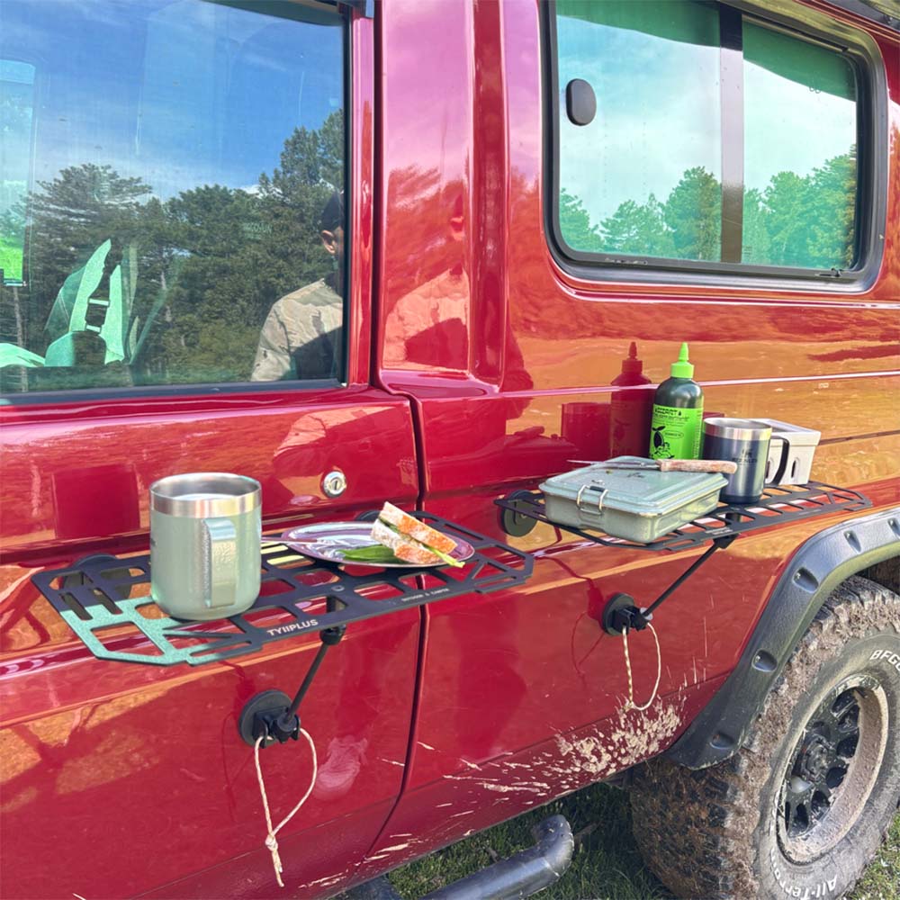 🧲 Heavy-Duty Magnetic Car Side Table — 3-Second Instant Setup Camp Desk ⛰️