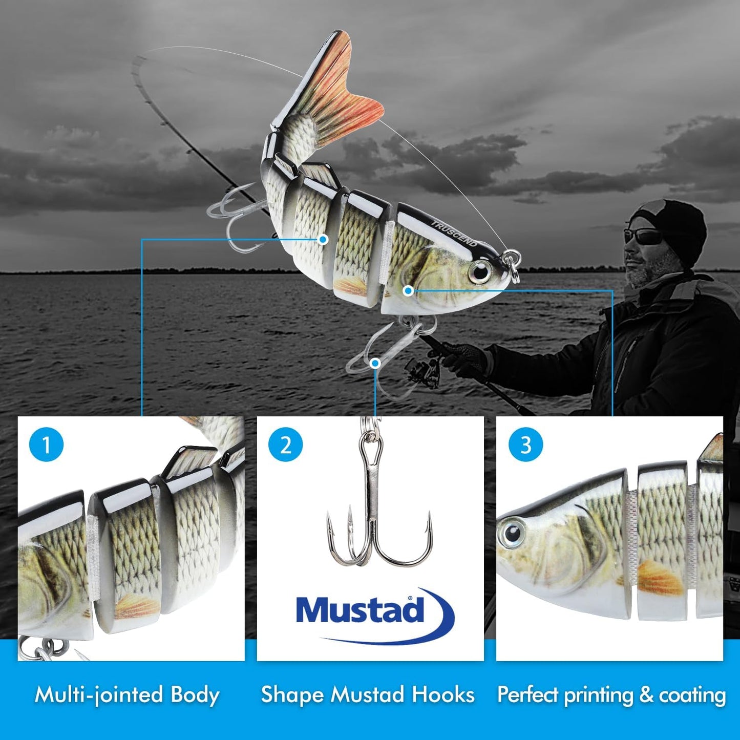 🐟 6-Segment Articulated Lure: The ultra-realistic "S" swimming action that drives pike wild! 🎣