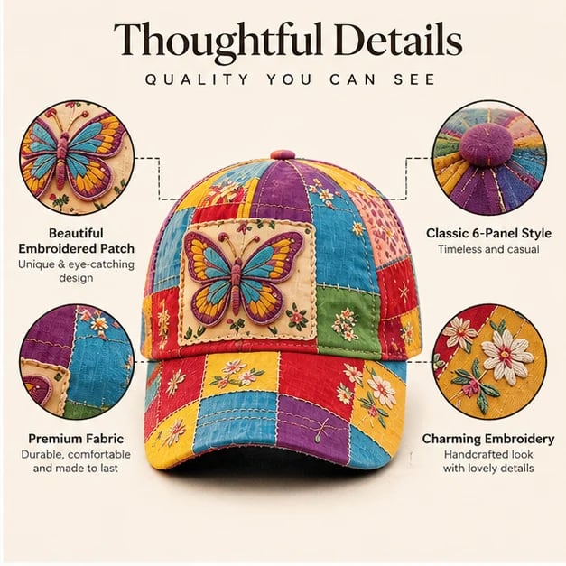 🌈Coat of Many Colors – Butterfly Cap, A Unique Statement for Every Wear🦋