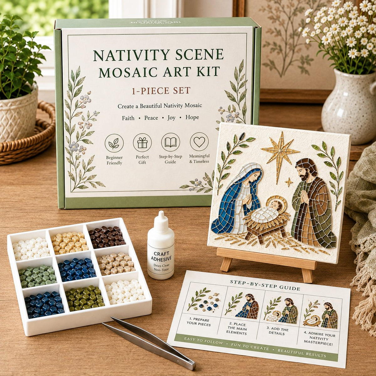 ✝️ Nativity Collage Craft Bag--Craft Peaceful, Faith-Filled Keepsakes at Home! ✨🕊️