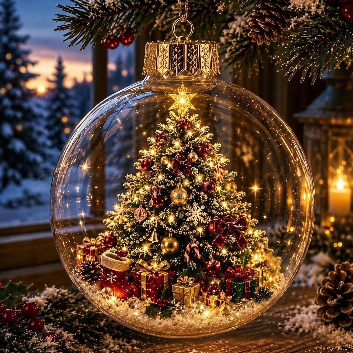 🎄 Illuminated Christmas Diorama Bauble — Instant Warm Glow & Festive Magic! ✨🕯️