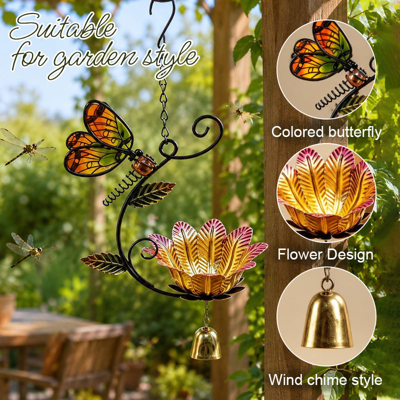 🦋🌼 Butterfly & Flower Bell Feeder — a charming accent for garden moments