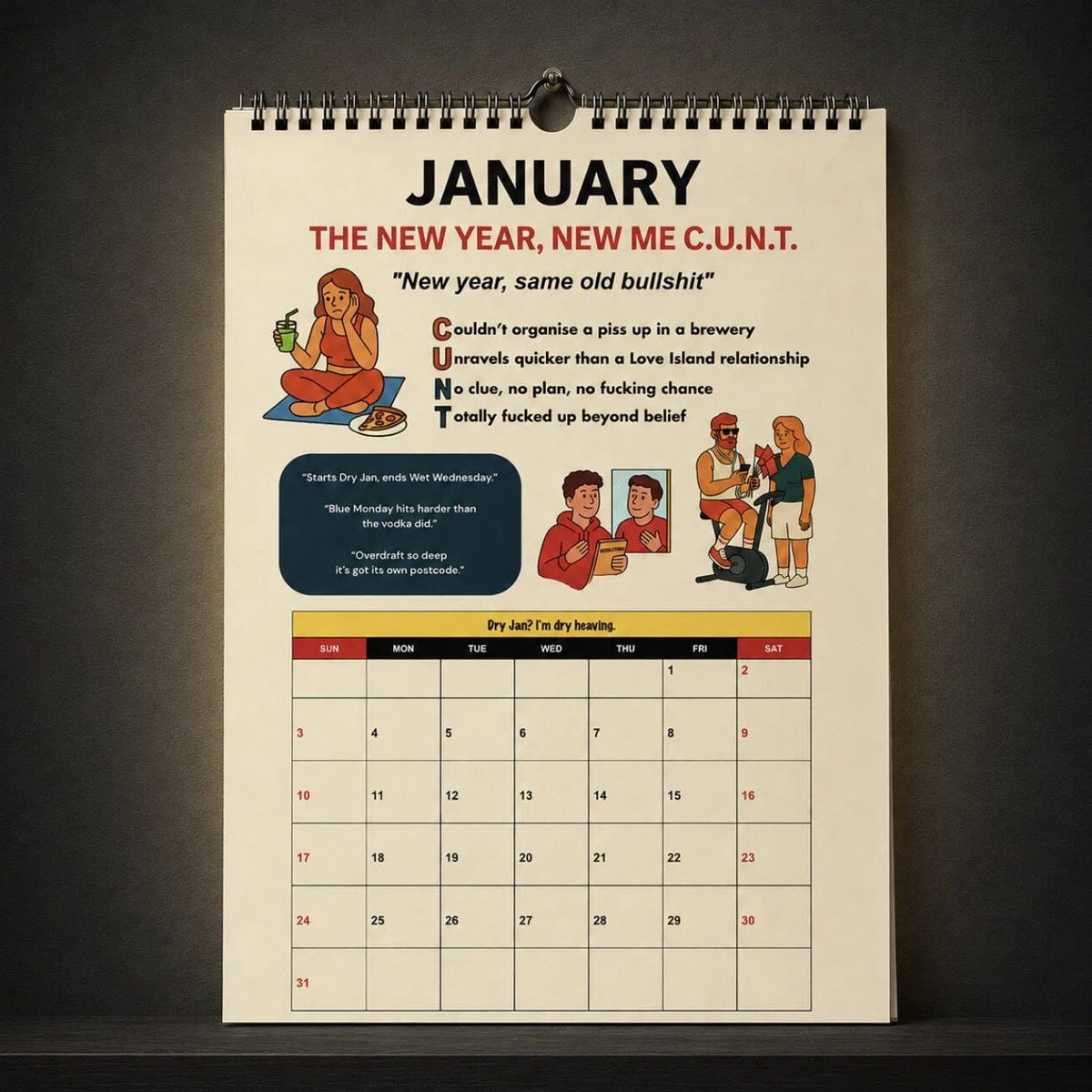 📅😂 2027 "C.U.N.T." Wall Calendar — 365 days of brutal honesty and unfiltered laughs