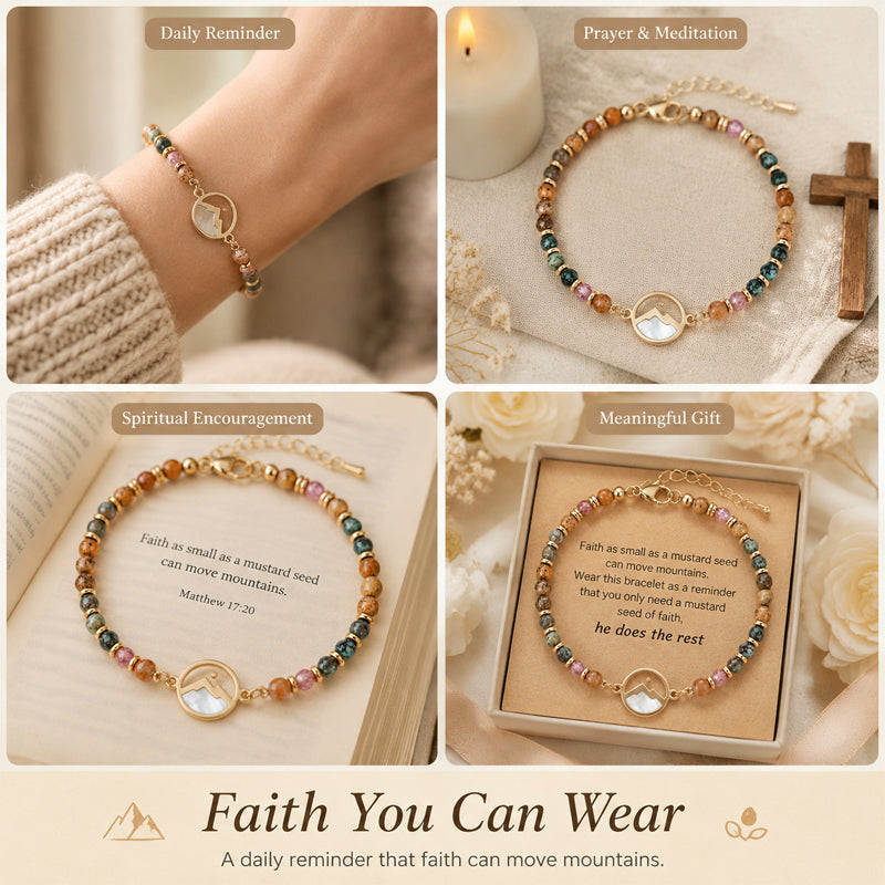 🌿✨ Adjustable Mustard Seed Bracelet — small in size, big in meaning. Wear your faith