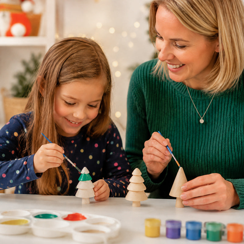 🎄🎨 DIY Wooden Christmas Tree Set — Color Your Christmas Your Way