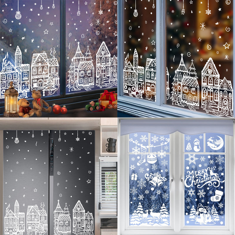 ❄️ Christmas Village Window Decals – A Touch of Holiday Magic for Bare Glass