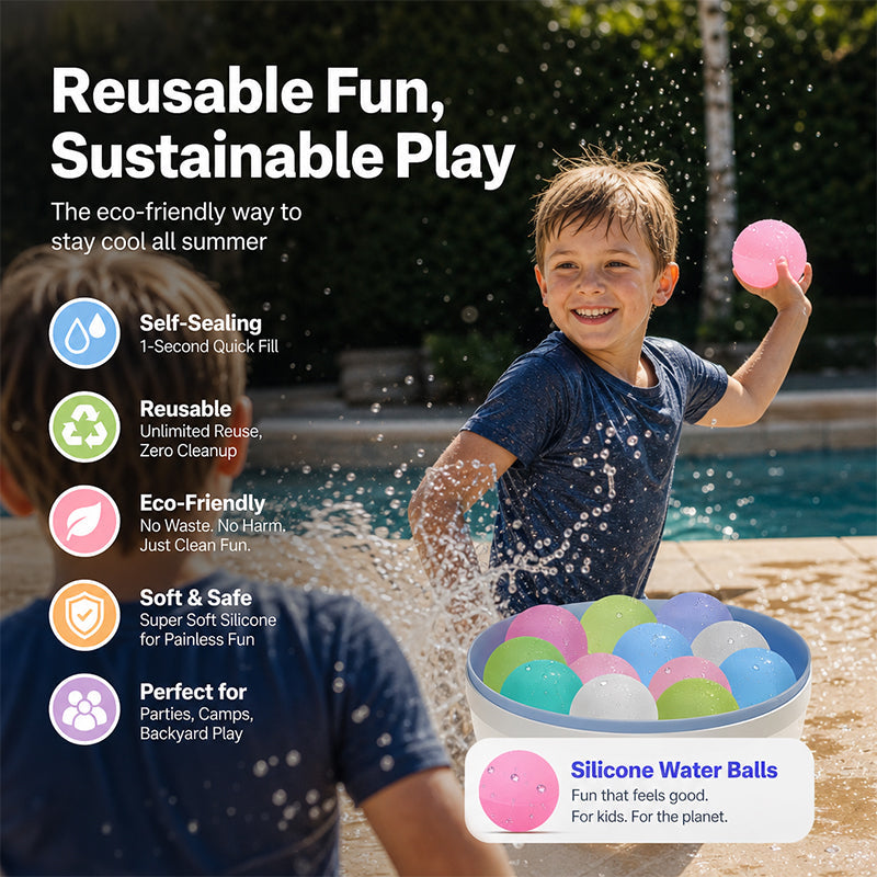💦Dunk, Throw, Repeat🎈 Reusable Self-Sealing Water Balloon