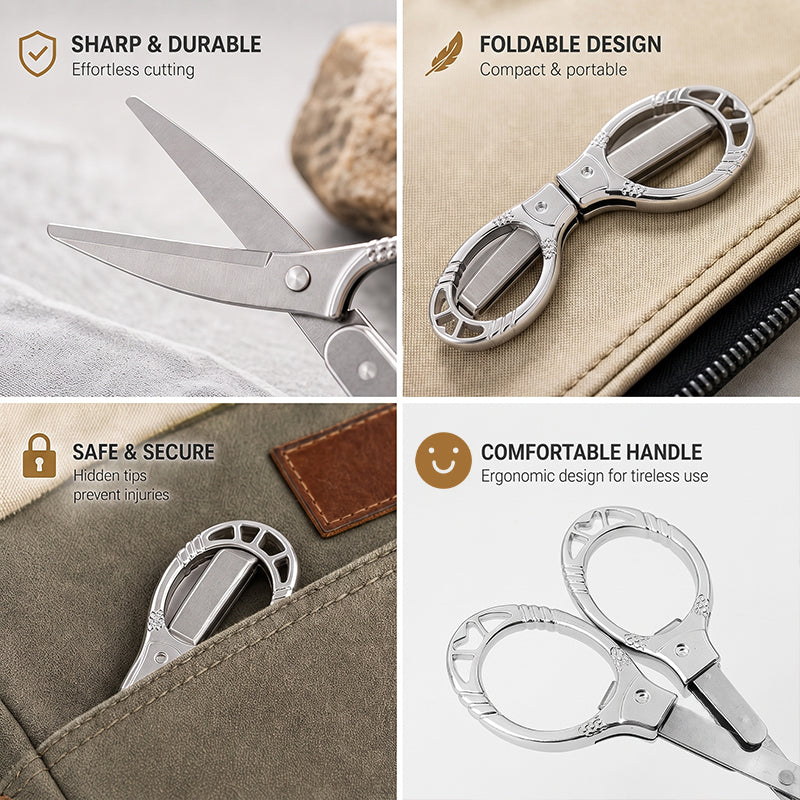 ✂️Portable stainless steel folding scissors in the shape of a kissing fish 🐟