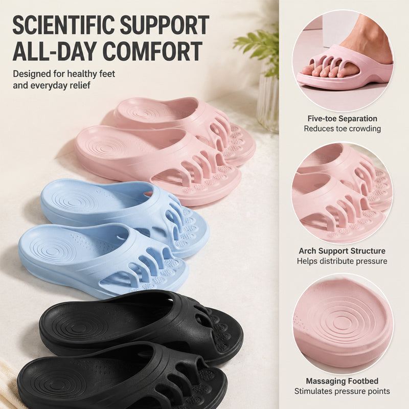 🌸 Women's Five-Toe Arch Support Slide Sandals