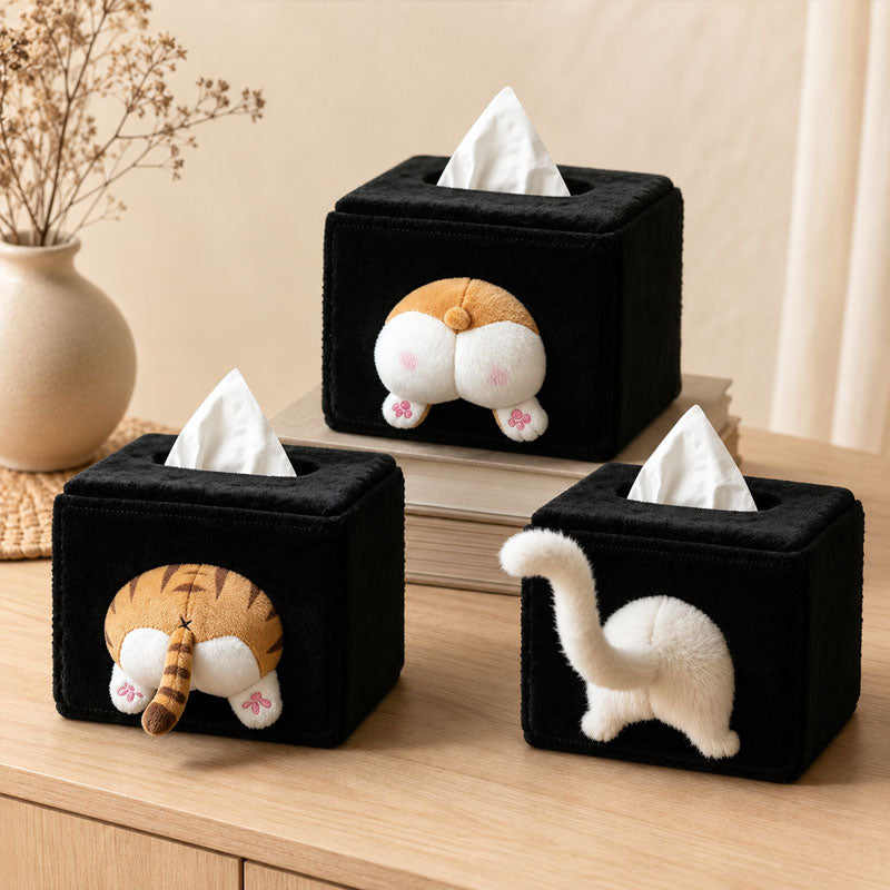🐱Bring some cheeky fun to your home--Cat Butt Tissue Box