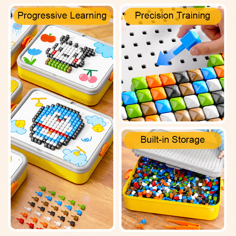 🧩 Colourful Mushroom Peg Puzzle – Screen-Free Creative Play for Little Hands