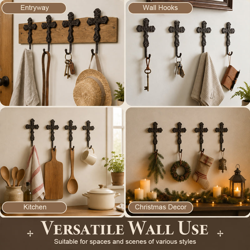 🖤🏡 Vintage Cross Hook Wall Mount