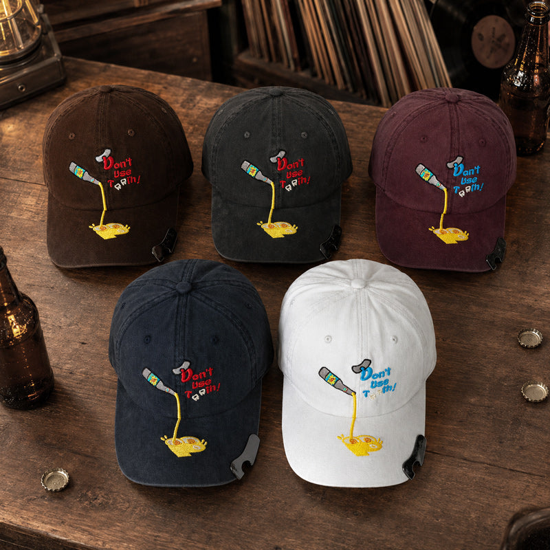 🧢 🍺Adjustable Outdoor Sun Hat-Built--In Bottle Opener Baseball Cap