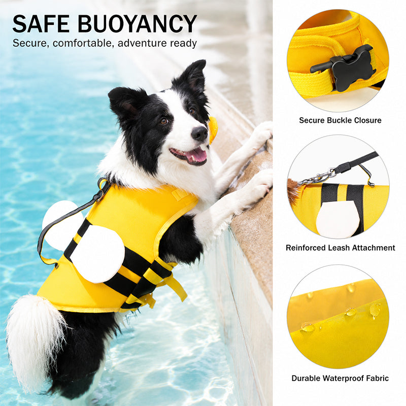 🐶🏊‍♂️Animal Design Dog Life Flotation Vest — High Buoyancy & Top Rescue Handle! ✨