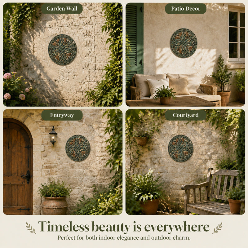 🍃🌿 Celtic Oak Knot Garden Wall Decor — a timeless symbol of heritage and nature for your outdoor space