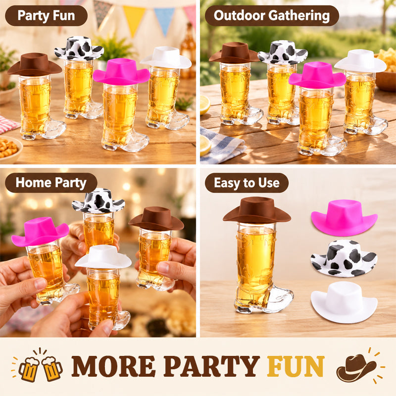 🤠 Cowboy Boot-Shaped Plastic Shot Glasses – Saddle Up Your Next Party