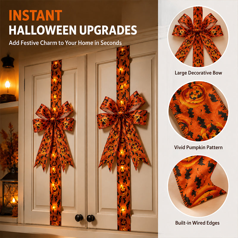 🎃👻 Halloween Cabinet Ribbon Bow — Rapid Kitchen Makeover for an Instant Festive Feel! ✨🎃