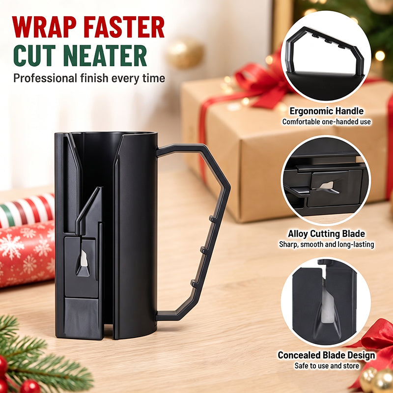 🎁 Portable Roll Wrapping Paper Cutter — Clean, straight cuts in seconds! ✨✂️