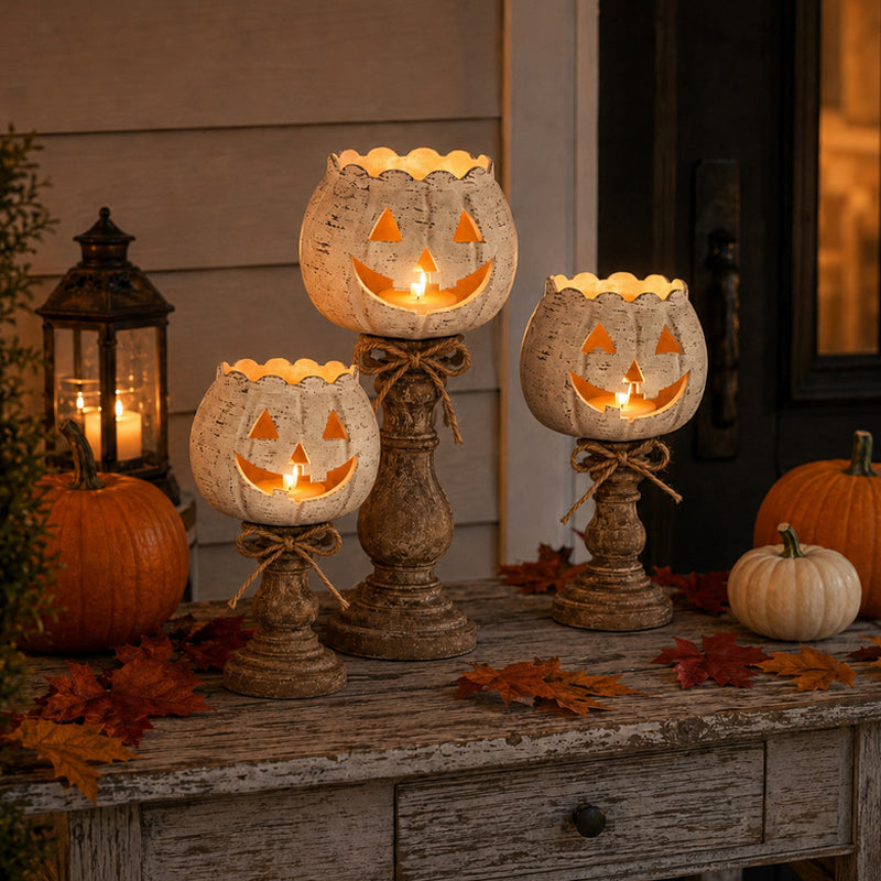 🎃🕯️Cute Halloween Pumpkin Candle Holder – Cozy Autumn Glow & Festive Charm! ✨