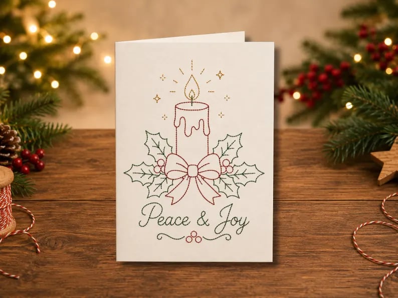 🎄 DIY Christmas Embroidery Card Kit--stitch your own heartfelt Christmas cards🩷