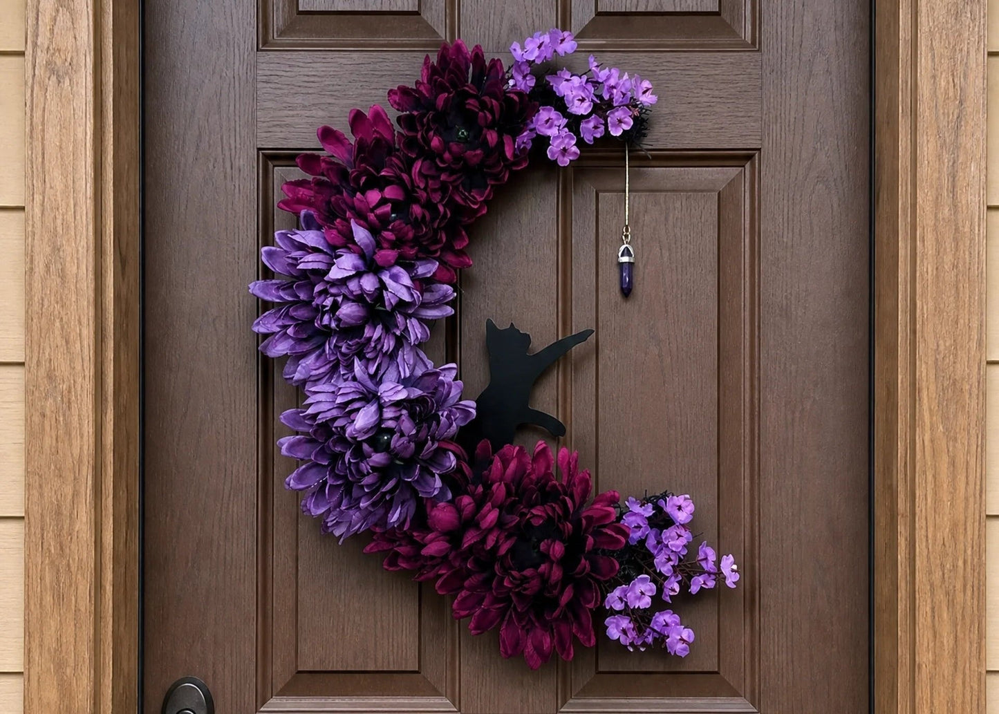 🐈⬛ Black Cat Halloween Wreath: Handcrafted Gothic Door & Autumn Decor! 🌙