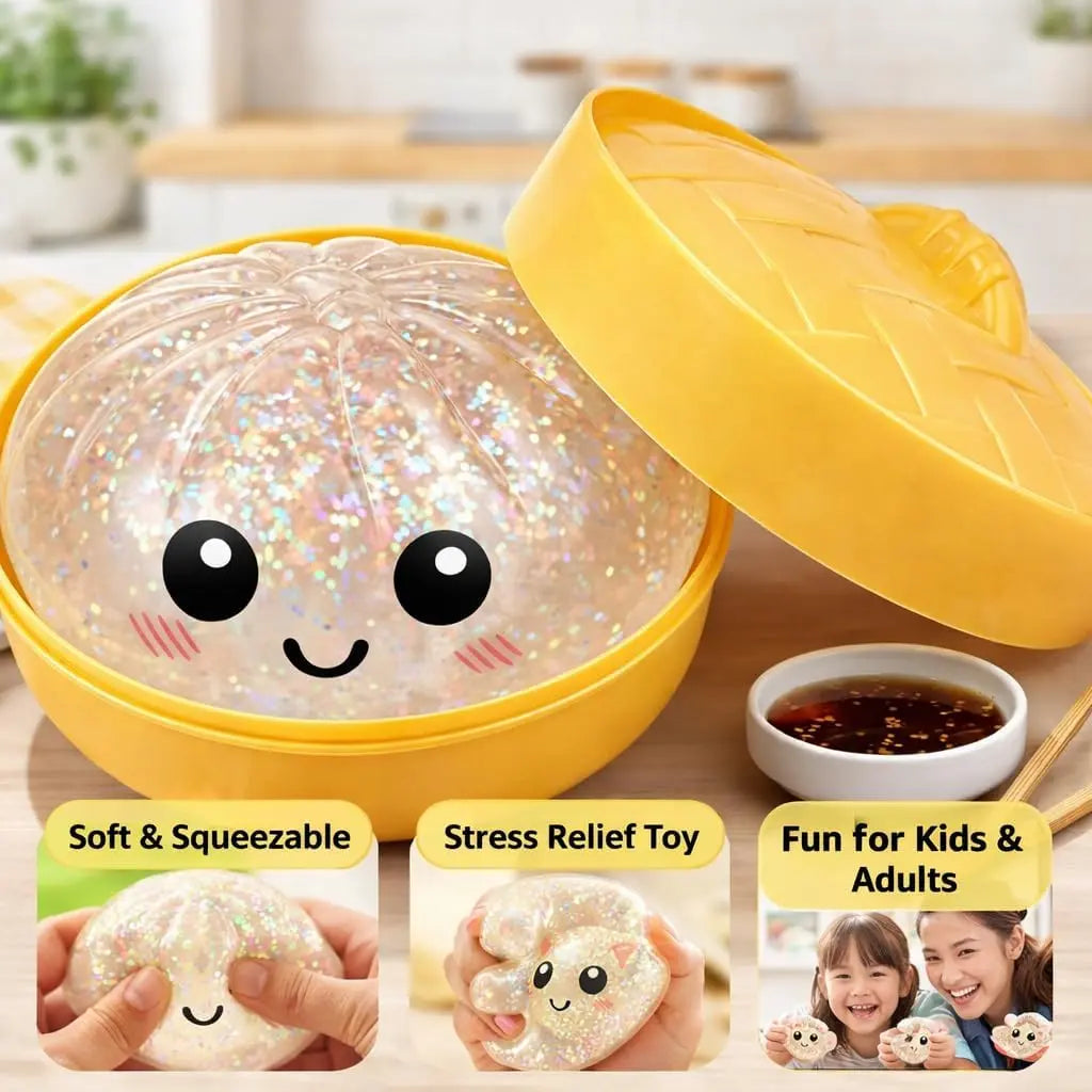 🥟Squeeze Your Stress Away with Glittery Cuteness! ✨💖